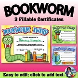 Bookworms Certificates Set - Fillable