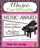 Certificate – Music Certificate 2