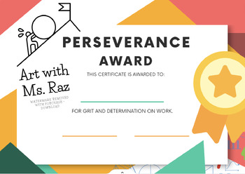 Preview of Certificate: Perseverance Award