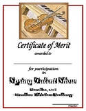 Certificate -  Recital/Festival/Competition