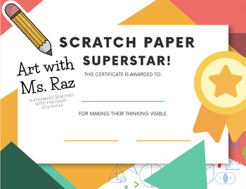 Preview of Certificate: Scratch Paper Superstar!