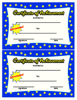 Certificate of Achievement Colorful Printable by Mags Art Studio