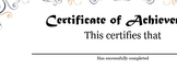 Certificate of Achievement - FREE!