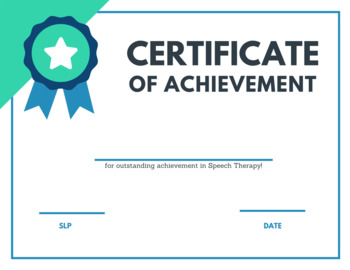 Preview of Certificate of Achievement - Speech