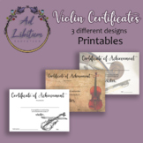 Certificate of Achievement - Violin - 3 Different designs 