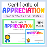 Certificate of Appreciation - End of the Year Student Awar