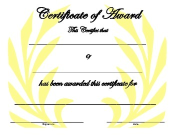 Preview of Certificate of Award