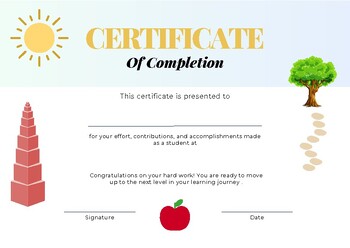 Preview of Certificate of Completion