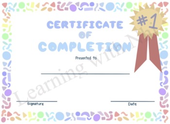 Certificate of Completion by Learning with Nhi | TpT