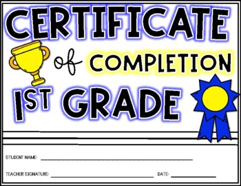 Certificate Of Completion Awards By Julia's Colorful Classroom 