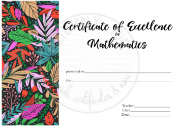 Preview of Certificate of Excellence in Mathematics 3
