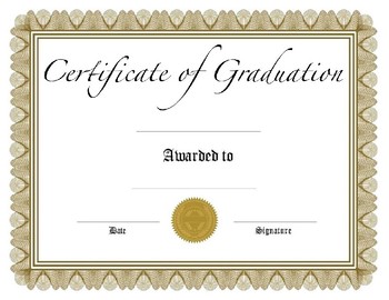 Certificate of Graduation by Wizard Wirzba | TPT