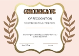 Certificate of Recognition Award Paper Printables For business.