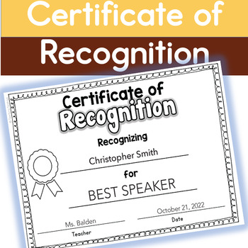 Certificate of Recognition Editable Version by Teaching Terakoya