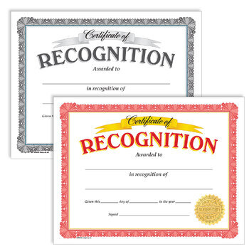 Certificate of Recognition | Multiple Colors | Print & Digital | TPT
