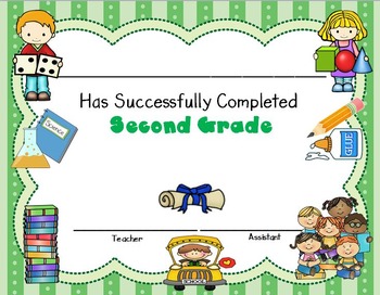 certificate of second grade completion editable certificates tpt