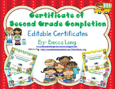 Certificate of Second Grade Completion - Editable Certificates