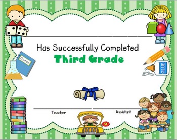 Certificate of third grade Completion - Editable Certificates | TpT