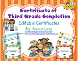 Certificate of third grade Completion - Editable Certificates