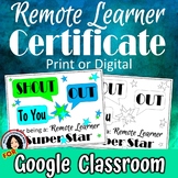 Certificate to Encourage Remote Learner Distance Learning