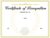 Certificates, Certificate of Recognition & Certificate of 