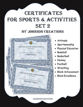 Preview of Certificates For Sports & Activities Set 2
