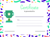 Certificates for Students (PreK, 1st, 2nd Graders)
