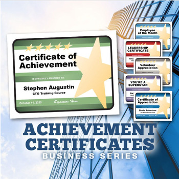 Preview of Certificates of Achievement — Editable Templates
