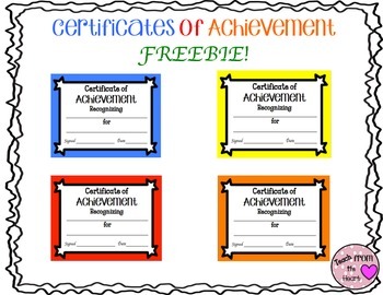Preview of Certificates of Achievement FREEBIE