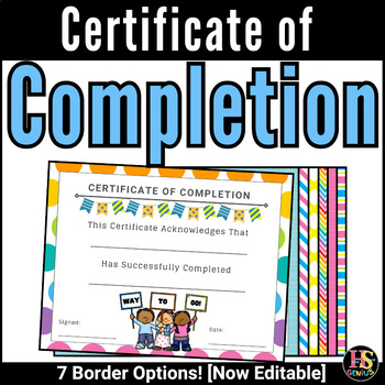 Preview of Certificates of Completion, Promotion, or Achievement | Diplomas [Editable]