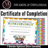 Certificates of Completion, Promotion, or Achievement | Di