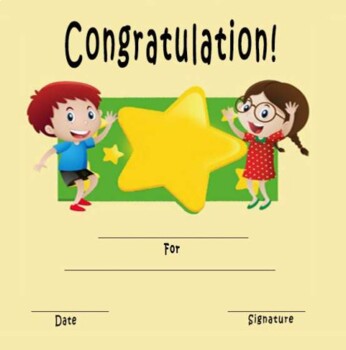 Preview of Certificates of congratulations to the children