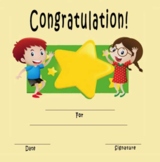 Certificates of congratulations to the children