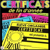 Certificats de fin d'année scolaire   -  French end of yea