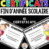 Certificats de fin d'année scolaire  - French End of Year Awards
