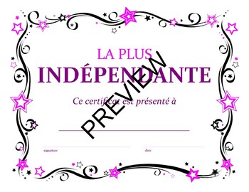 Certificats pour la fin de l’année (French certificates - end of the year)