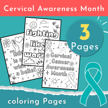 Preview of January Cervical Awareness Month Coloring Pages | Activities and Coloring Sheets