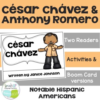 Preview of César Chávez Anthony Romero Hispanic Heritage Reader Print & Boom Card | English