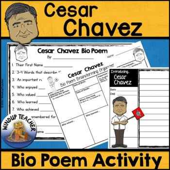Preview of Cesar Chavez Biography Poem Activity and Writing Paper