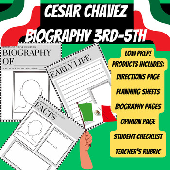 Preview of Cesar Chavez Biography Report 3rd-5th