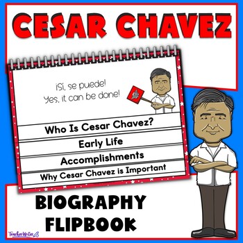 Preview of Cesar Chavez Biography Report Flipbook Latinx Leader Hispanic Heritage Month