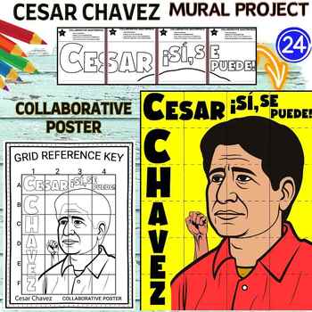 Preview of Cesar Chavez Collaborative Poster Mural Project  Hispanic Heritage Craft