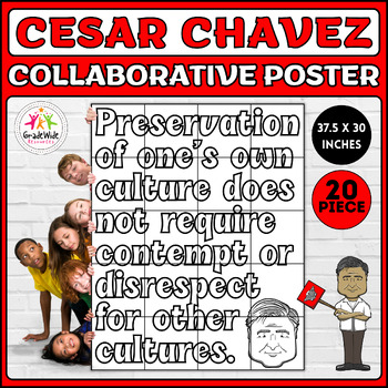 Preview of Cesar Chavez Day Collaborative Coloring Poster | Bulletin Board Project