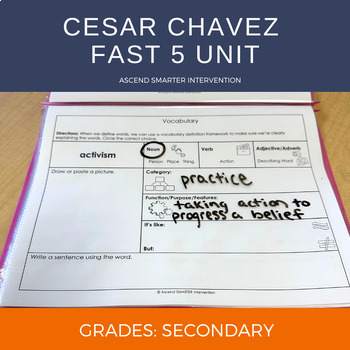Preview of Cesar Chavez Fast 5 Unit