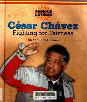 Preview of Cesar Chavez fighting for fairness book in English reading activity