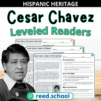 Preview of Cesar Chavez Leveled Readers: Reading Comprehension for Hispanic Heritage Month
