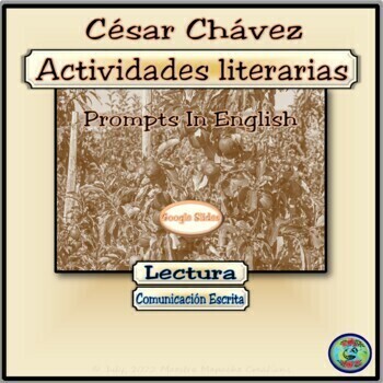 Preview of Cesar Chavez Reading Comprehension Activities for Google Apps - English Prompts