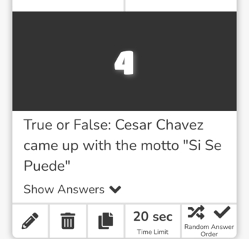 Preview of Cesar Chavez Trivia (Blooket)