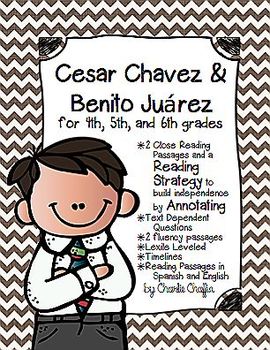 Preview of Cesar Chavez and Benito Juarez Close Reading Passages