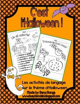 Preview of {C'est l'Halloween!} French LANGUAGE activities for French immersion or Core